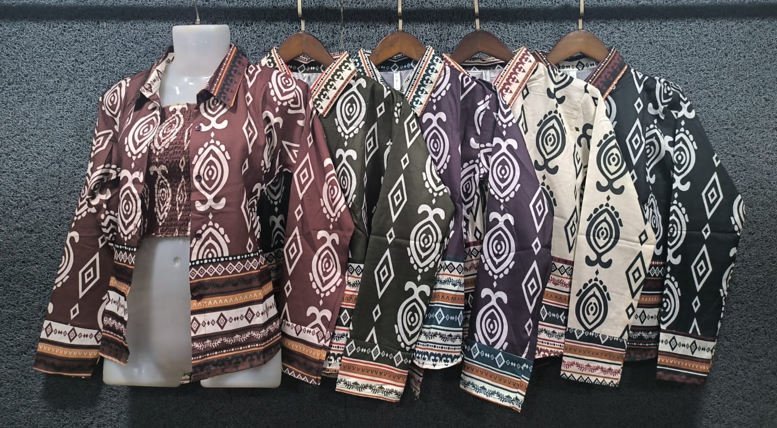 Bohemian Print Two-Piece Shirt &amp; Top Sets