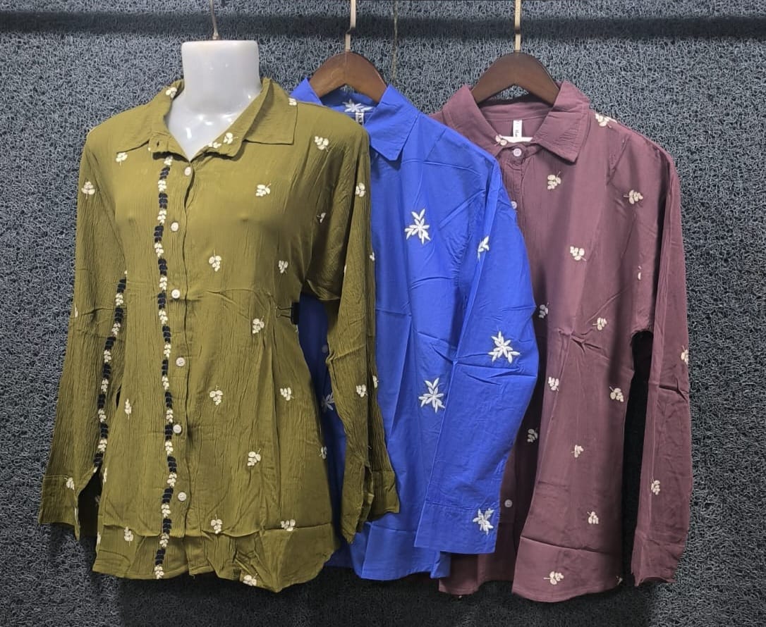 Relaxed Embroidered Full-Sleeve Shirts